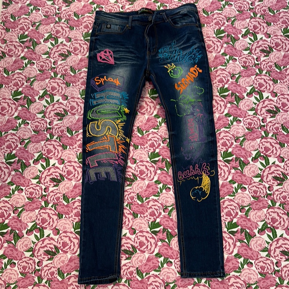 Colorful Graphic Women's Jeans